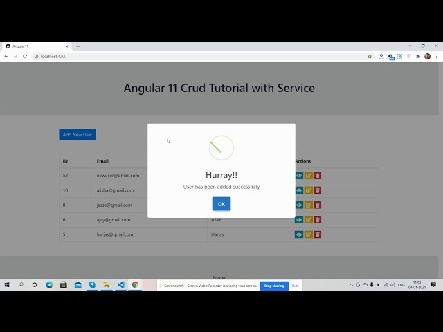 Angular 11 Crud Tutorial with Service