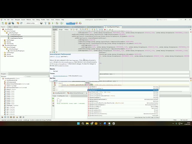 Programming II Assignment 2 - Linear Equation & Geometry Project