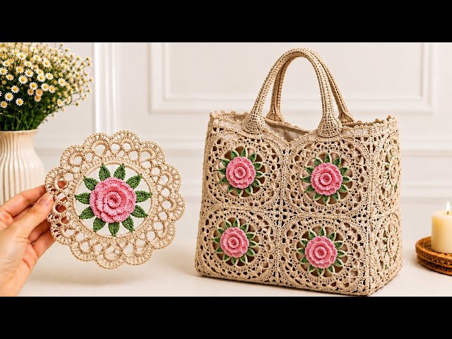 How to Crochet a Beautiful Flower Motif Tote Bag | Easy Crochet Tutorial