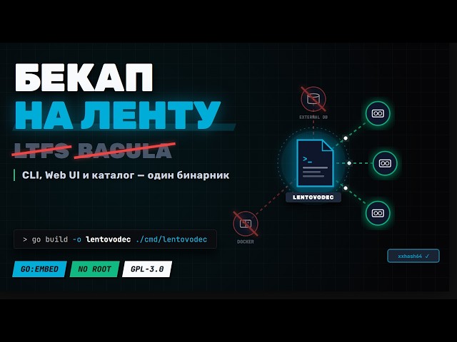14.2 Лентоводец - Программа для управления LTO стримером Самохостинг (HomeLab)