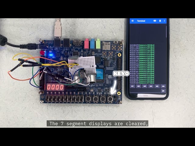 Ultrasonic Distance Measurement System | Intel Cyclone V FPGA | VHDL Project Demonstration