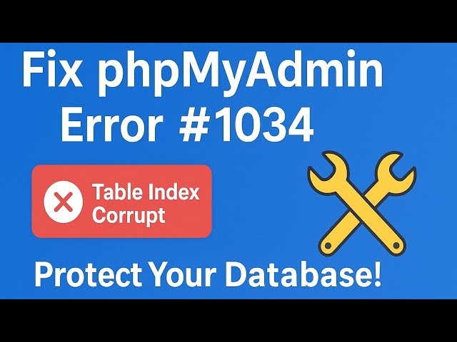 phpMyAdmin Error 1034 Fix | Repair Corrupt Table Index in MySQL