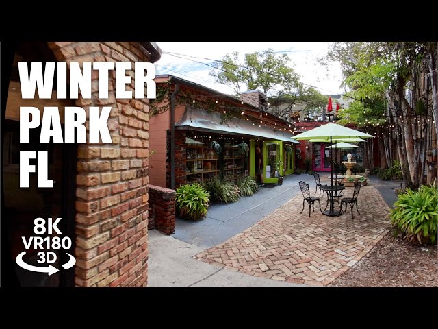 Winter Park Florida Downtown Walk VR180 8K 3D | Park Ave, Central Park, Morse Museum VR视频 3D動画 VR旅行