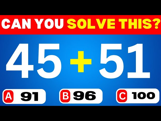 The Ultimate Math Quiz ➕➖➗✖️ | #mathpuzzles #mathquiz | Can You Solve This Challenging Question? |