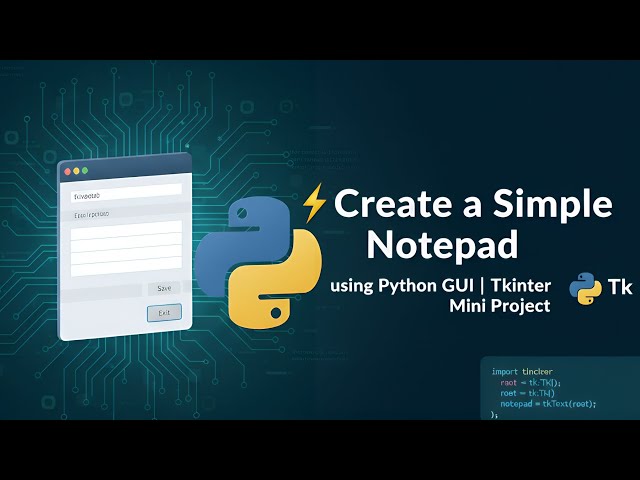 📘 Python Project for Students | Notepad GUI using Tkinter #coding #python #learnpython 