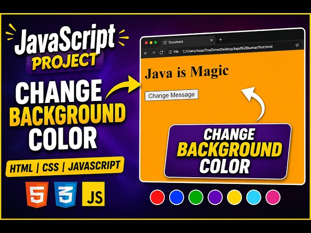Java Script First Program for Beginners Change Background Color Siddhi infotech coding Classes