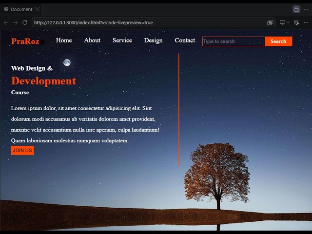 Compiling a website for a simple web design education portal