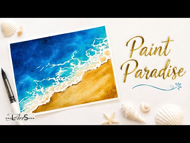 Simple Yet STUNNING! Everything You Need to Paint a Tropical Beach in Watercolor 🌊