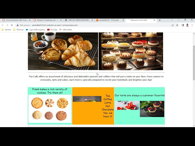 AWS SAA - Module 3 Challenge Lab: Creating a Static Website for the Café - Anand K