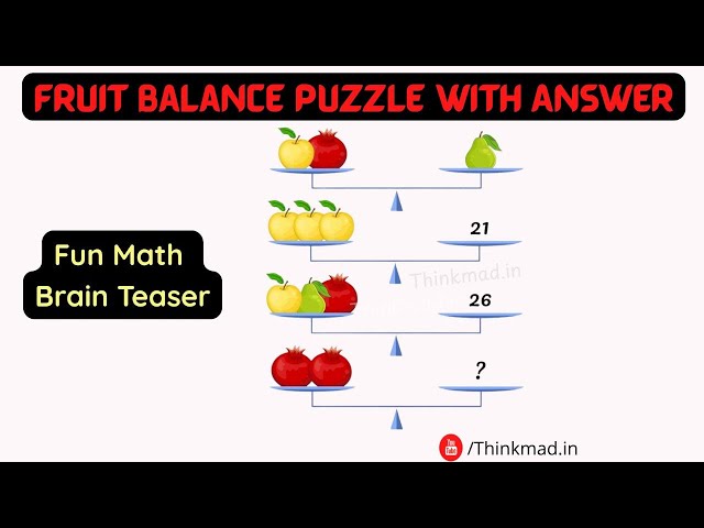 Fruit Balance Puzzle with Answer – Fun Math Brain Teaser | Thinkmad