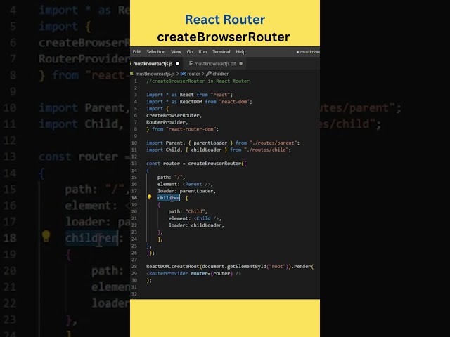 Must Know #react router createBrowserRouter concept #shorts #hindi