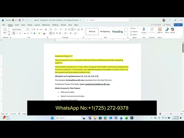Week 9   Assignment   Excel 2021 In Practice   Ch 3 Advanced Project 3 7 | Excel 2021 In Practice