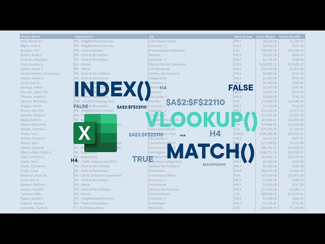 MS Excel Tutorial - INDEX MATCH (An Alternative to VLOOKUP)