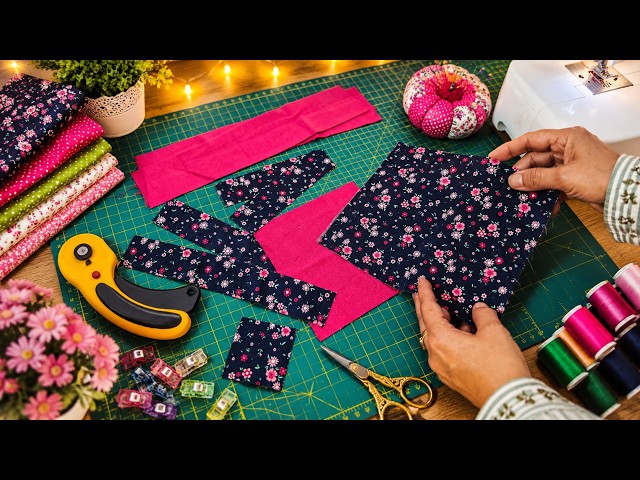 Don't throw away fabric scraps! Try this simple sewing hack💛2 Idea