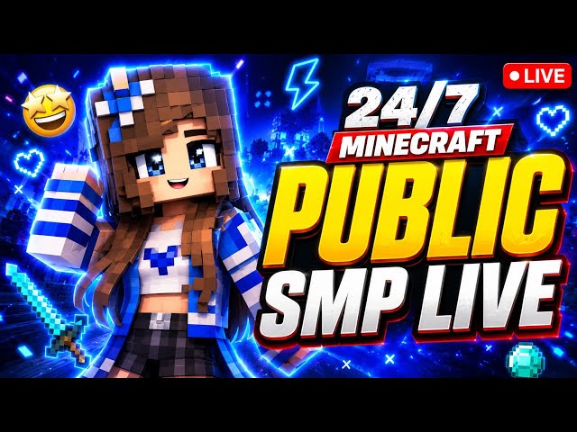 🔴 Minecraft Public SMP LIVE 😱 | Join Now! | Java + PE | 24/7 Server