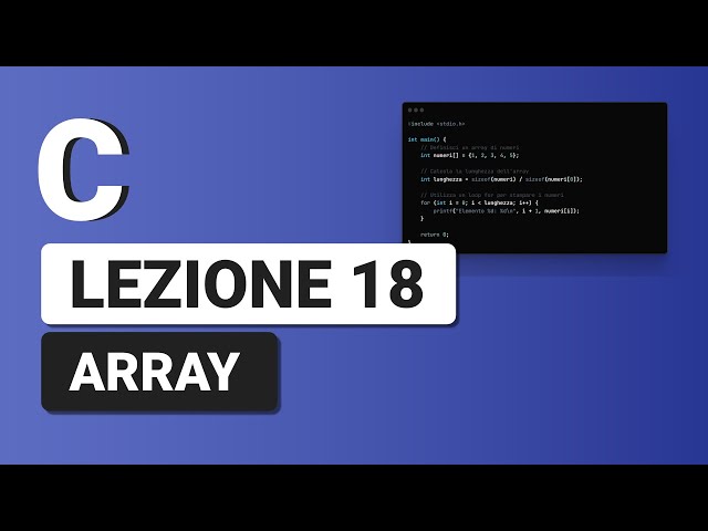 Array - C Tutorial Italian 18