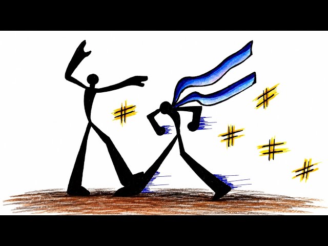 "How To Draw Stickman Fight 🫯 Drawing / Epic Stickman Bettle Drawing Step By step "