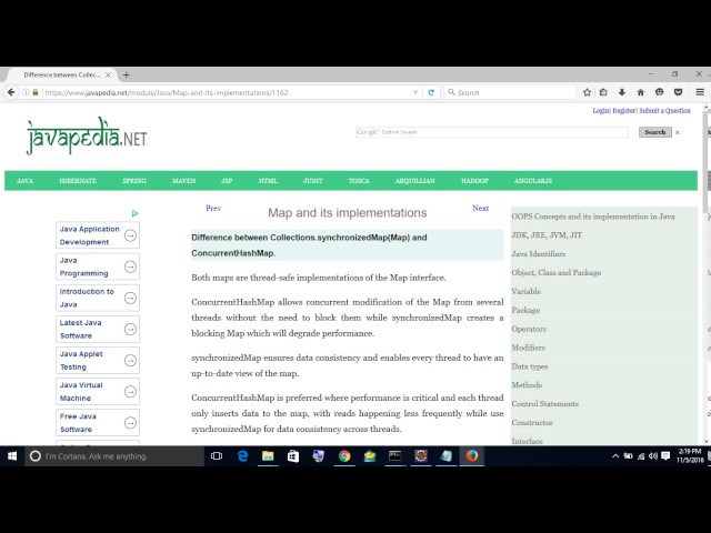 Difference between Collections.synchronizedMap(Map) and ConcurrentHashMap. | javapedia.net