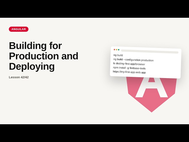 Angular - Web development basic Series: Building for Production and Deploying