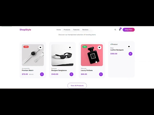 🛍️ Modern E-Commerce Landing Page