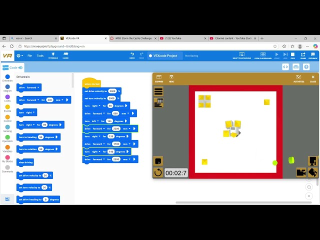 VEXcode VR-Castle Crash