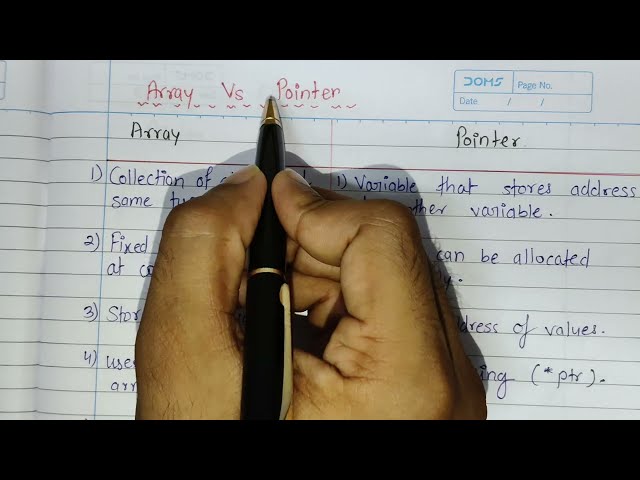 Difference Between Array and Pointer in C