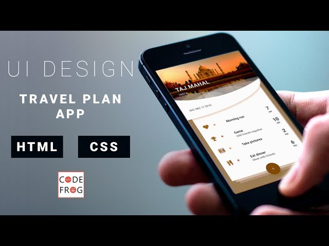 Mobile App UI Design Tutorial - Travel Plan Card | HTML CSS Speed Coding with Source Code