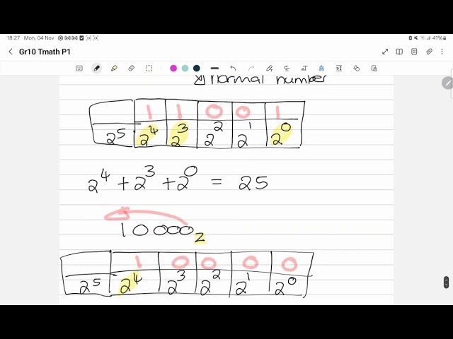 Grade 10 Technical Math: Binary numbers