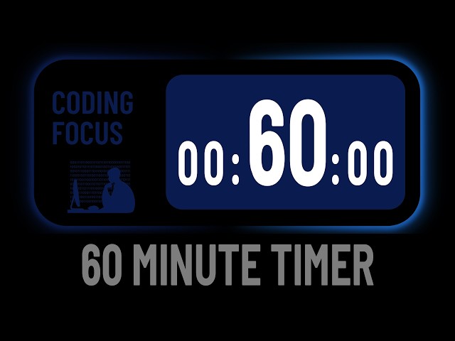 Minimalist Silent 60 Minute Countdown Timer For Coding Focus Study