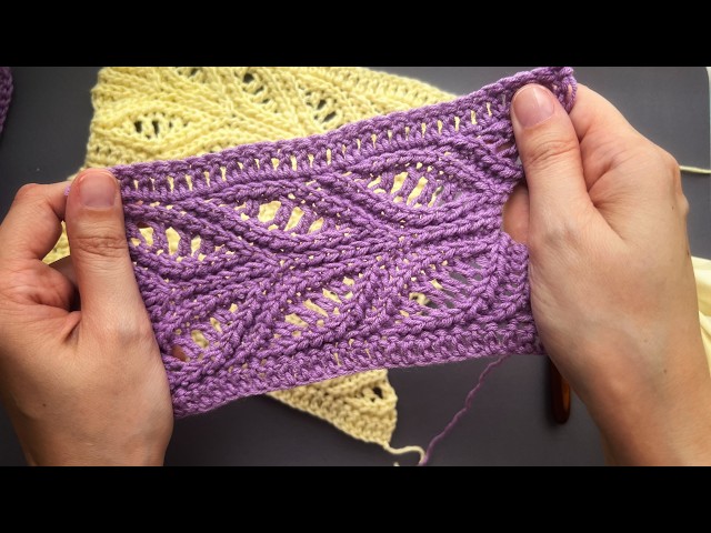 Is it Crochet or Knitting? 🤔 Master This Gorgeous Lace Leaves Pattern (Brioche Crochet)