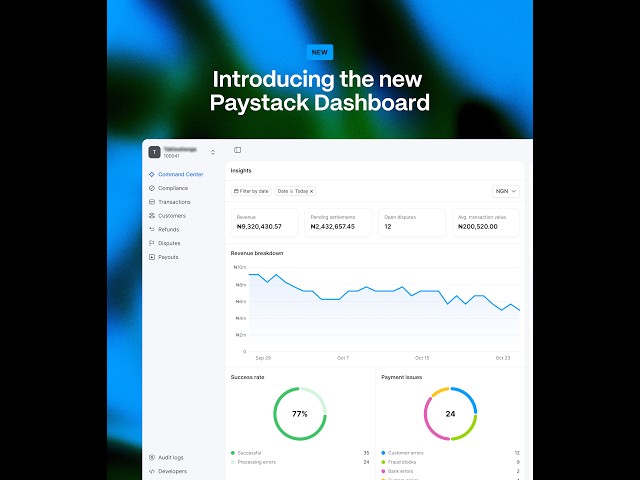 Introducing the new Paystack Dashboard: rebuilt for the first time in 10 years.