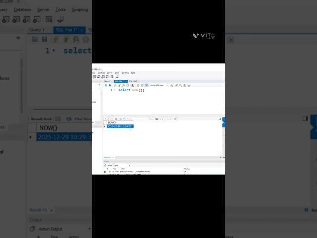 now() function in MYSQL #mysql #mysqltutorials #mysqldatabase #databaseconcepts #sql #sqlcourse