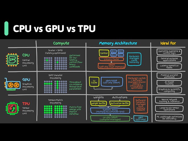 CPU vs GPU vs TPU