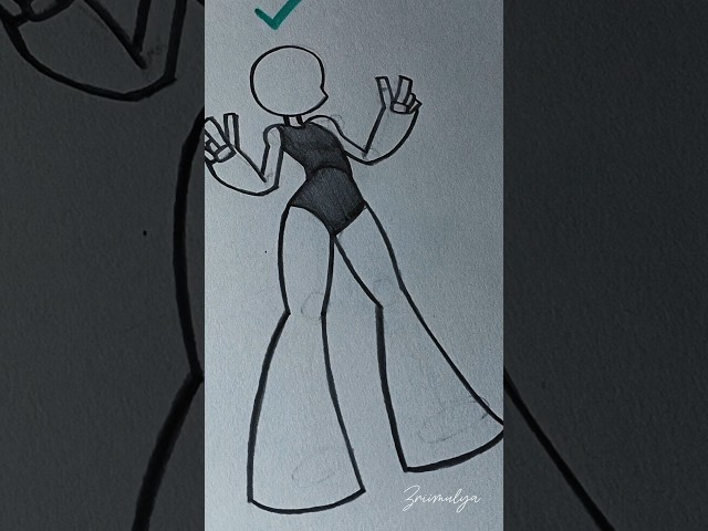 How to draw Female body pose tutorial #drawing #stickman #art #tutorial #howtodraw