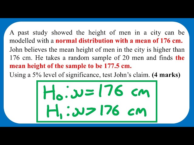 Hypothesis Testing with Normal Distribution - Statistics Edexcel A Level Maths