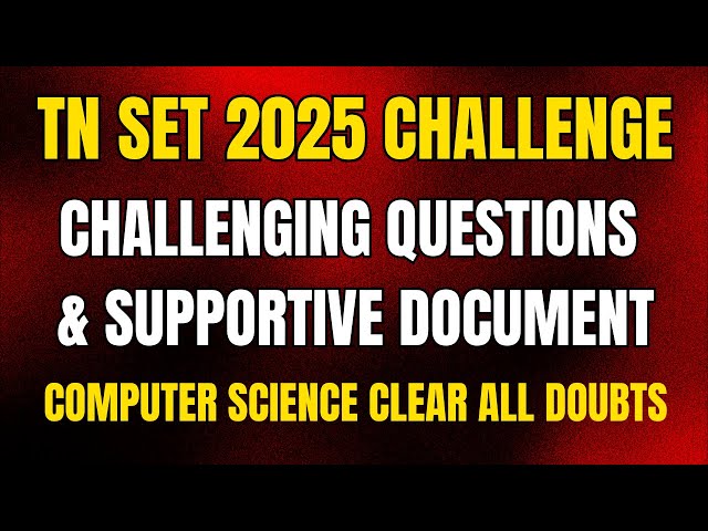 TN SET Challenging Questions of Computer Science with Supportive Documents | TN SET Computer Science