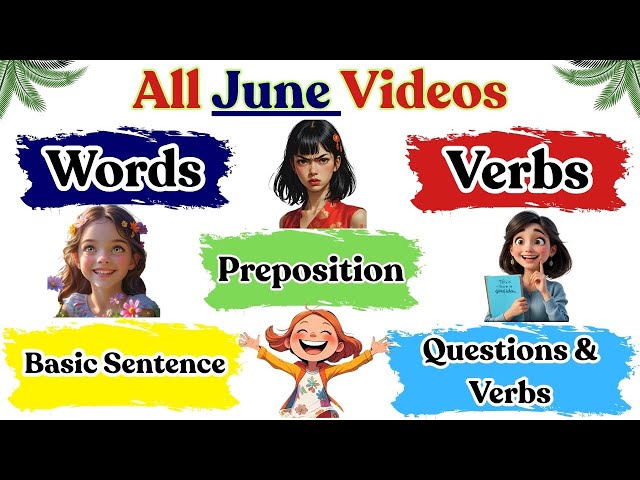 Learn English A1–A2: Vocabulary, Verbs, Prepositions, Questions & Sentences | June Recap–Beginners🎯