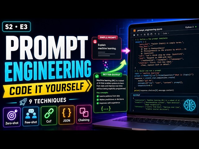 Prompt Engineering for Beginners: Learn by Coding 9 Prompting Techniques :: Ep-03