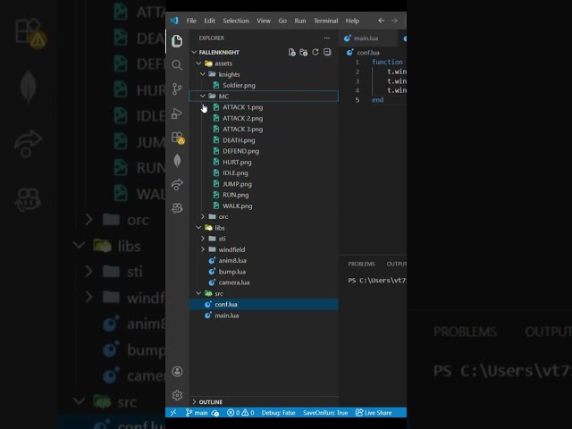 Creating a 2D Game in Love2D | Fallen Knight – Folder Structure, Libraries & Assets Setup #tutorial