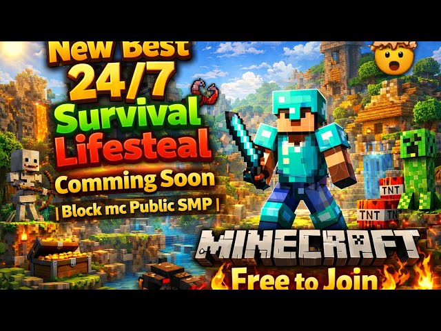  New Best 24/7 Survival Public Smp 🤯 | For Java + Cracked | Minecraft ! (free to join) 🔥