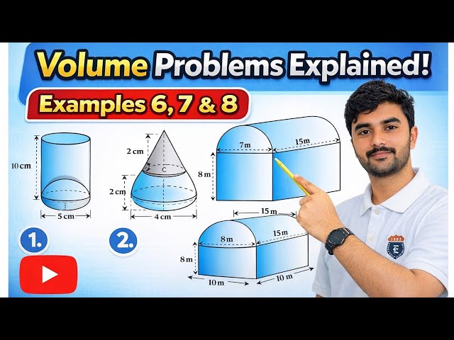 Class 10 Maths Chapter 12 🔥 Surface Area & Volume | Example 5, 6, 7 Explained  #10thclass #viral 
