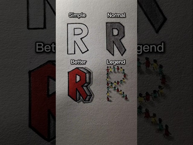 How to draw letter "R" ✨️ #drawing #tutorial #howtodraw #heart #art #shorts