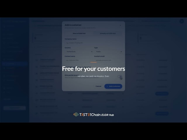 Customers & Downstream Dispatch: Passing on Your EUDR Reference | TRST01Chain EUDR Hub Tutorial