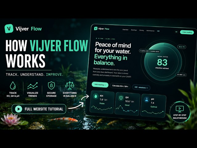 How Vijver Flow (Pond Flow) Works | Track KH, GH, pH & Pond Health