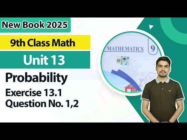 9th Class Math Unit 13 | Exercise 13.1 | Question 1,2 | 9th Math Book 2025