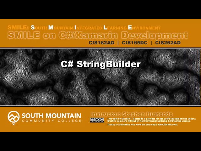 C#/Xamarin Cohort 02U - StringBuilder