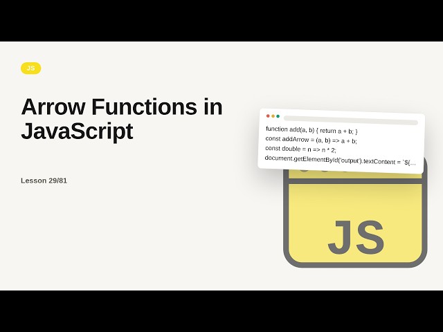 JavaScript - Web development basic Series: Arrow Functions in JavaScript