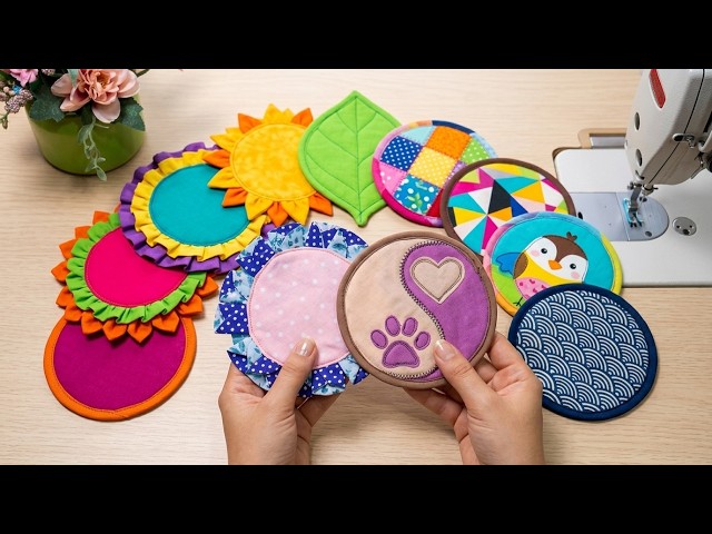 EASY Sewing for Beginners Sew 2 Designer Coasters in Minutes Sellable Craft!