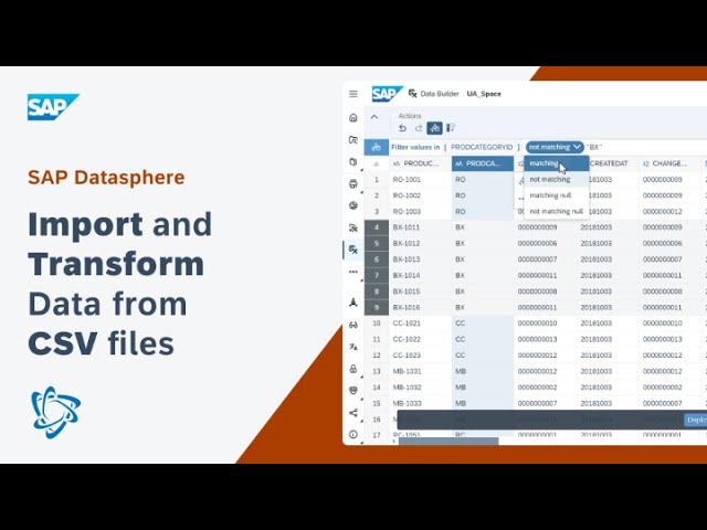 Import and Transform Data from CSV files: SAP Datasphere