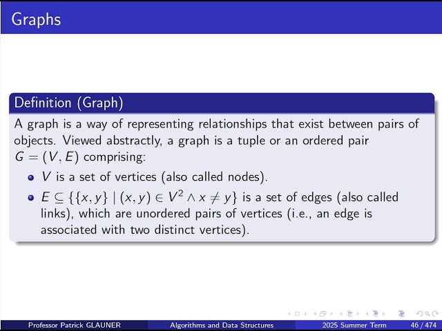 Algorithms and Data Structures: 1st lecture (introduction, graphs)